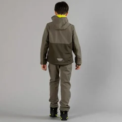 Giacca in pile con zip da bambino color block con cappuccio
