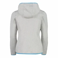 Giacca in pile da bambina in knit-tech mélange con cappuccio