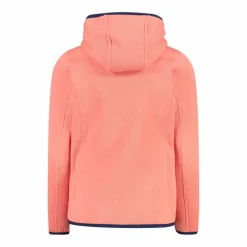 Giacca in pile da bambina in knit-tech mélange con cappuccio