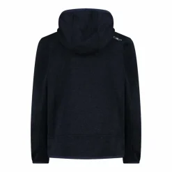 Giacca in pile da bambino in knit-tech mélange con cappuccio