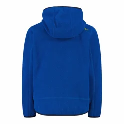Giacca in pile da bambino in knit-tech mélange con cappuccio
