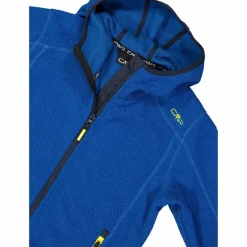 Giacca in pile da bambino in knit-tech mélange con cappuccio