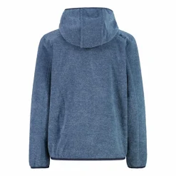Giacca in pile da bambino in knit-tech mélange con cappuccio