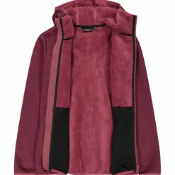 Giacca in pile da donna in knit tech melange con cappuccio