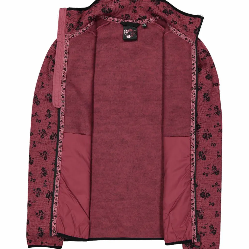 Giacca in pile da donna in knit tech stampata