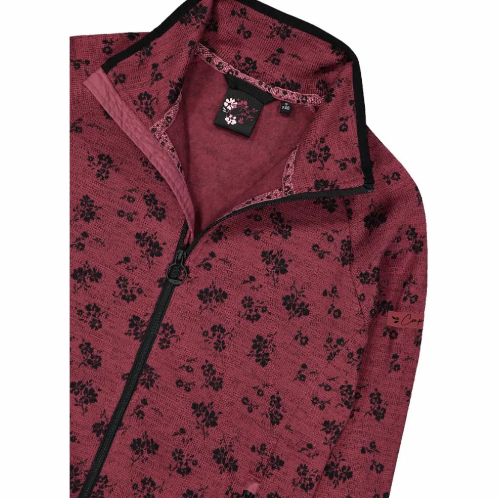 Giacca in pile da donna in knit tech stampata