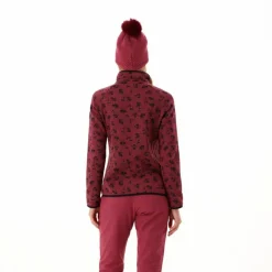 Giacca in pile da donna in knit tech stampata