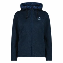 Giacca in pile da donna in knit tech con cappuccio con dettagli floreali