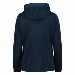 Giacca in pile da donna in knit tech con cappuccio con dettagli floreali