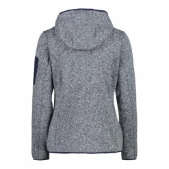 Giacca in pile da donna in knit-tech mélange con cappuccio