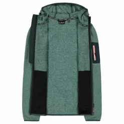 Giacca in pile da donna in knit-tech mélange con cappuccio