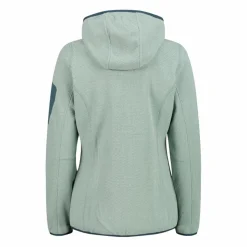 Giacca in pile da donna in knit-tech mélange con cappuccio