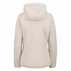 Giacca in pile da donna in knit-tech mélange con cappuccio