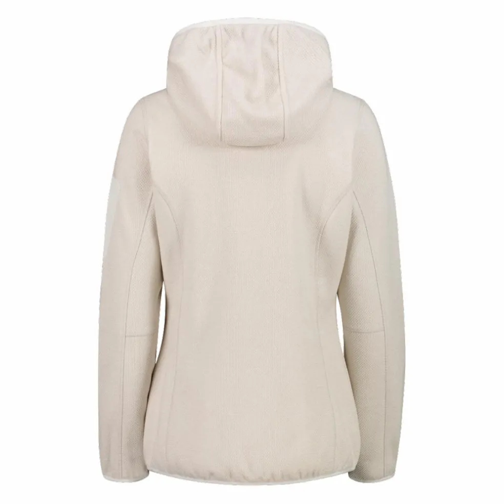 Giacca in pile da donna in knit-tech mélange con cappuccio