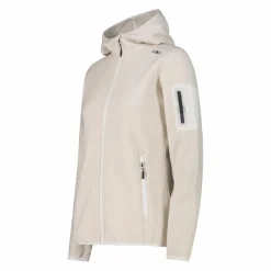 Giacca in pile da donna in knit-tech mélange con cappuccio