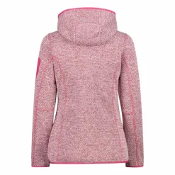 Giacca in pile da donna in knit-tech mélange con cappuccio