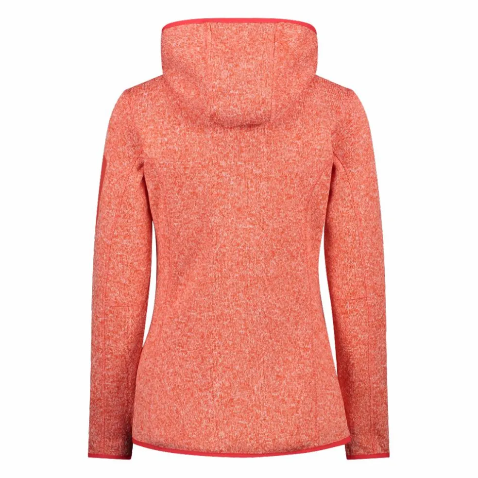 Giacca in pile da donna in knit-tech mélange con cappuccio
