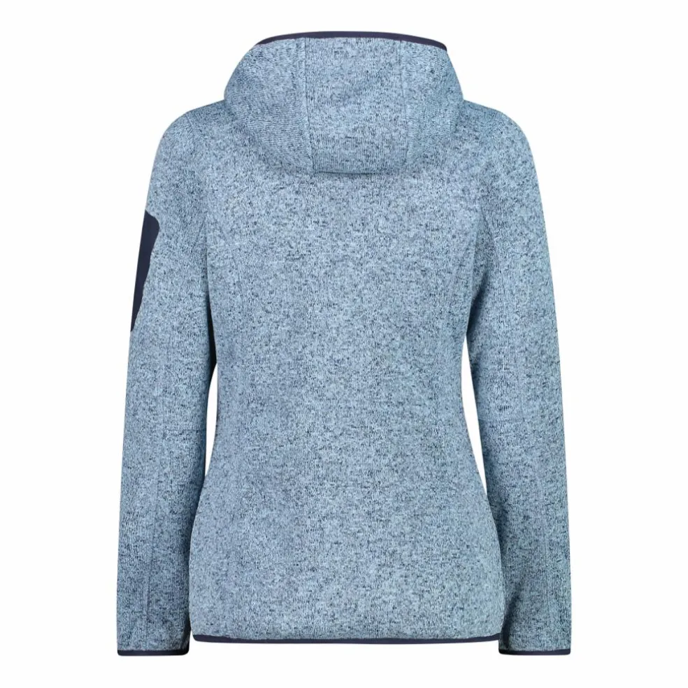 Giacca in pile da donna in knit-tech mélange con cappuccio