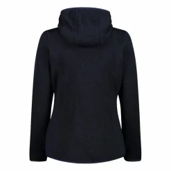 Giacca in pile da donna in knit-tech mélange con cappuccio