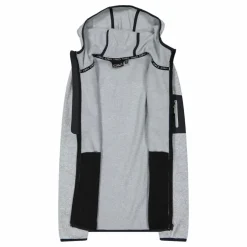Giacca in pile da donna in knit-tech mélange con cappuccio