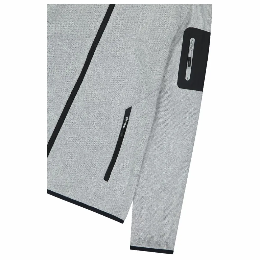 Giacca in pile da donna in knit-tech mélange con cappuccio