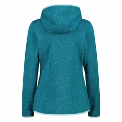 Giacca in pile da donna in knit-tech mélange con cappuccio