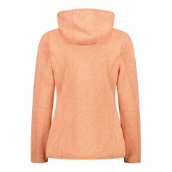Giacca in pile da donna in knit-tech mélange con cappuccio