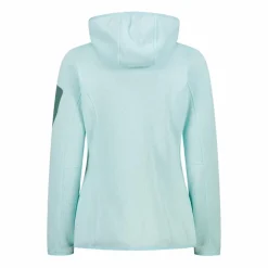 Giacca in pile da donna in knit-tech mélange con cappuccio