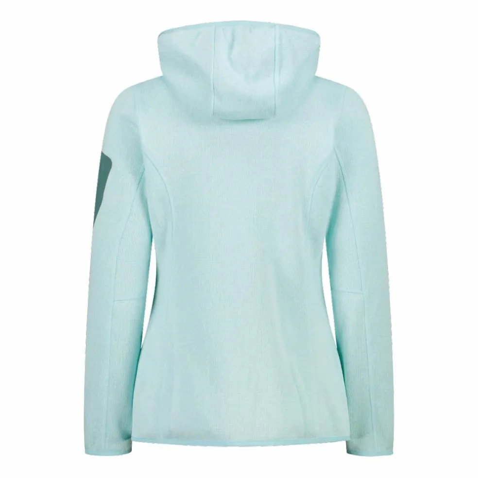 Giacca in pile da donna in knit-tech mélange con cappuccio