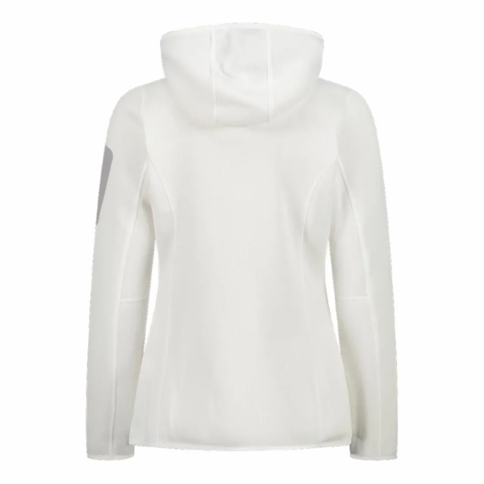 Giacca in pile da donna in knit-tech mélange con cappuccio