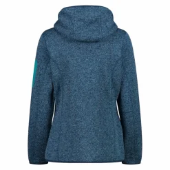 Giacca in pile da donna in knit-tech mélange con cappuccio