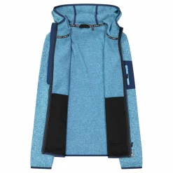 Giacca in pile da donna in knit-tech mélange con cappuccio