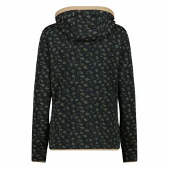 Giacca in pile da donna stampata con cappuccio