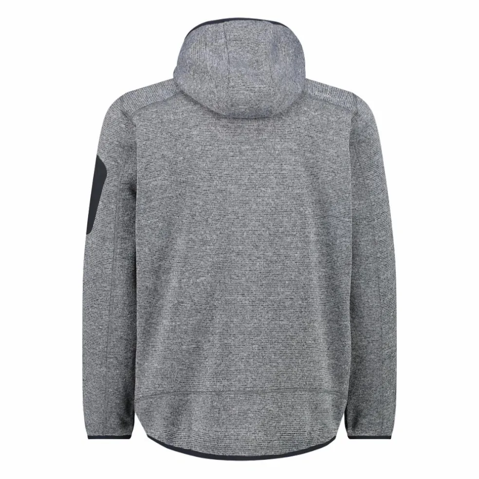 Giacca in pile da uomo in knit-tech mélange con cappuccio