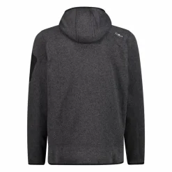 Giacca in pile da uomo in knit-tech mélange con cappuccio