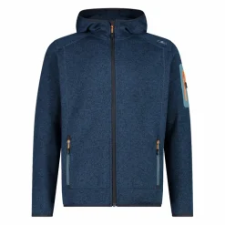 Giacca in pile da uomo in knit-tech mélange con cappuccio