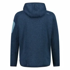 Giacca in pile da uomo in knit-tech mélange con cappuccio