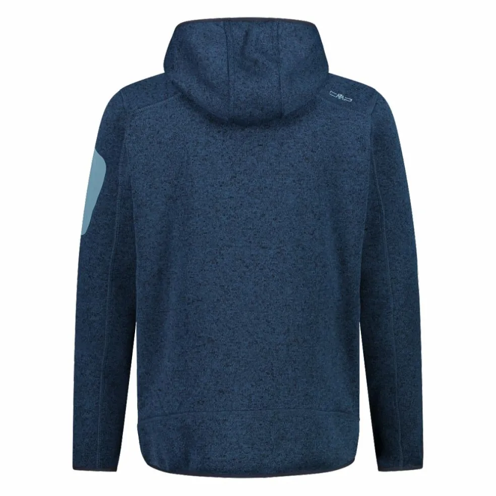 Giacca in pile da uomo in knit-tech mélange con cappuccio