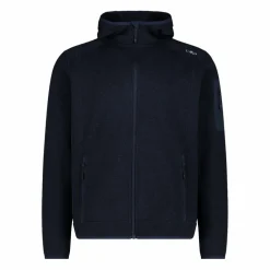 Giacca in pile da uomo in knit-tech mélange con cappuccio