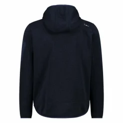 Giacca in pile da uomo in knit-tech mélange con cappuccio