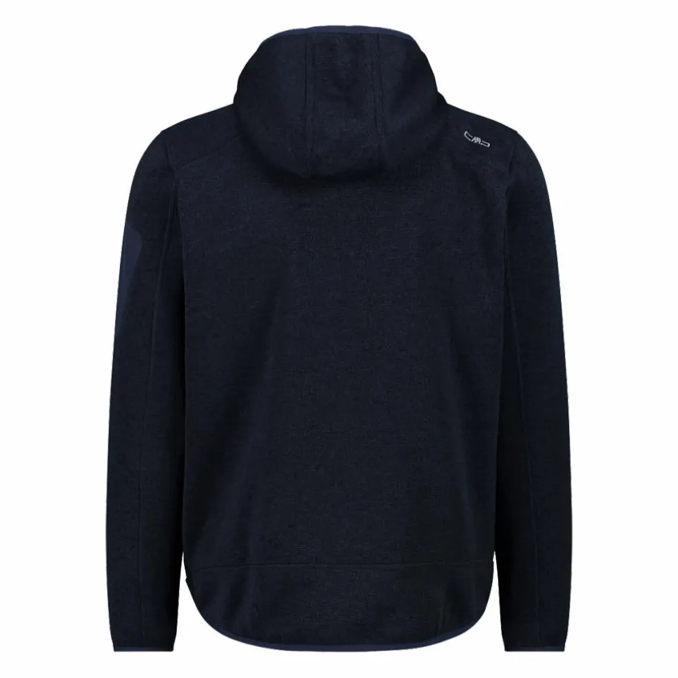 Giacca in pile da uomo in knit-tech mélange con cappuccio