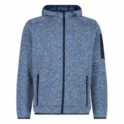 Giacca in pile da uomo in knit-tech mélange con cappuccio