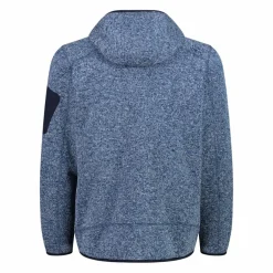 Giacca in pile da uomo in knit-tech mélange con cappuccio