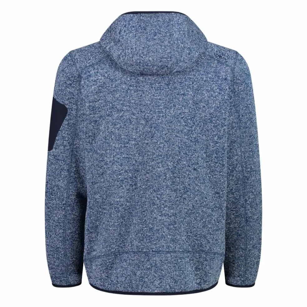 Giacca in pile da uomo in knit-tech mélange con cappuccio