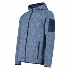 Giacca in pile da uomo in knit-tech mélange con cappuccio