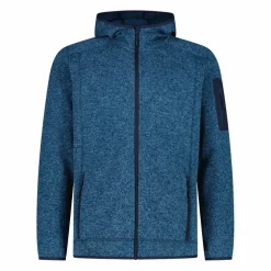 Giacca in pile da uomo in knit-tech mélange con cappuccio