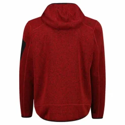 Giacca in pile da uomo in knit-tech mélange con cappuccio