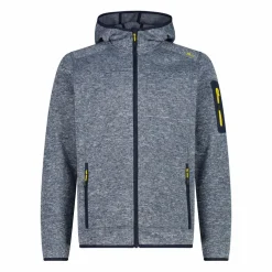 Giacca in pile da uomo in knit-tech mélange con cappuccio
