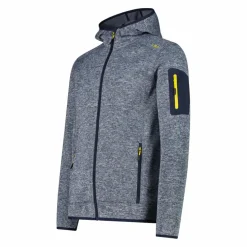 Giacca in pile da uomo in knit-tech mélange con cappuccio