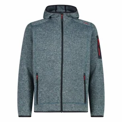 Giacca in pile da uomo in knit-tech mélange con cappuccio
